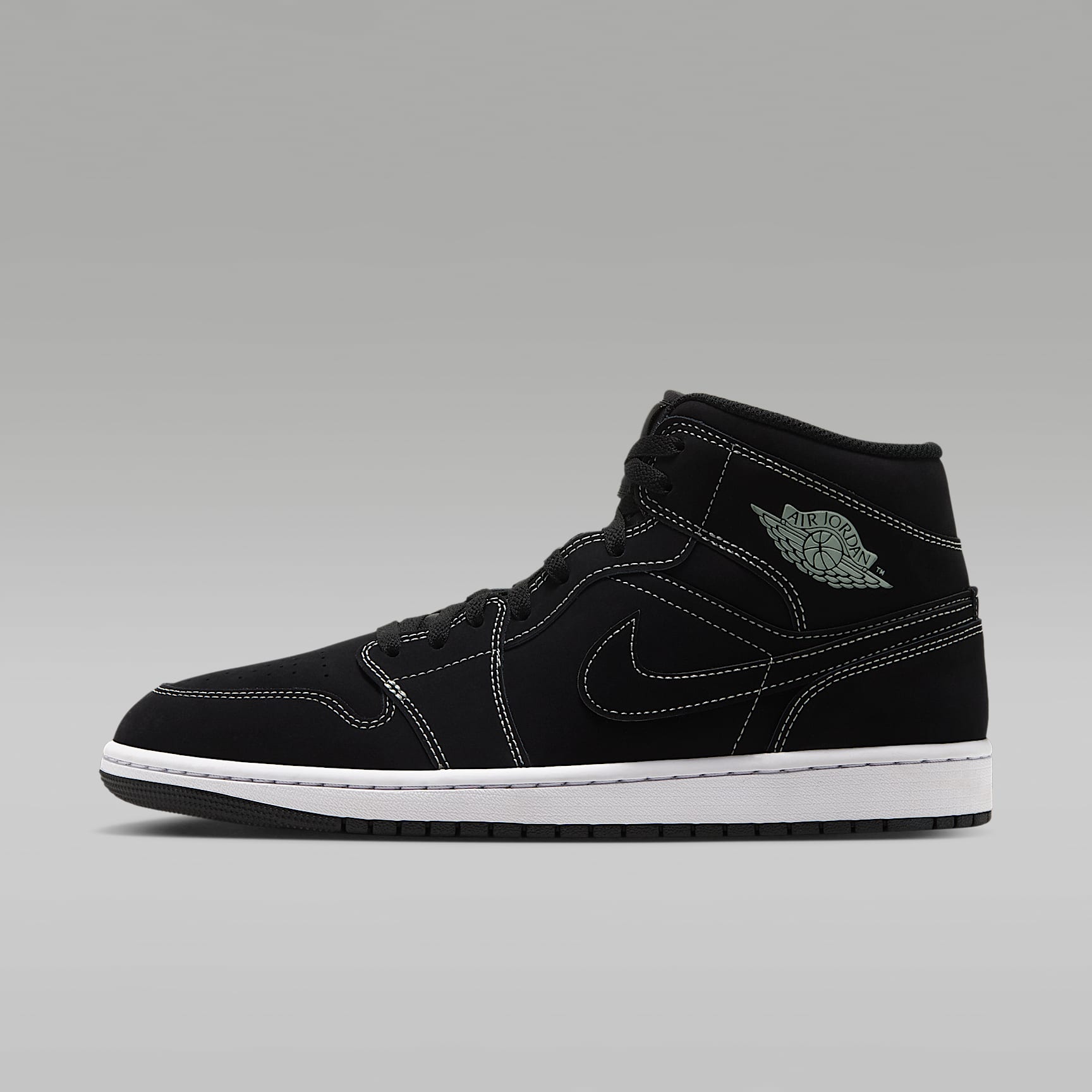 Air Jordan 1 Mid Herrenschuh – Schwarz/Schwarz/Pistachio Frost