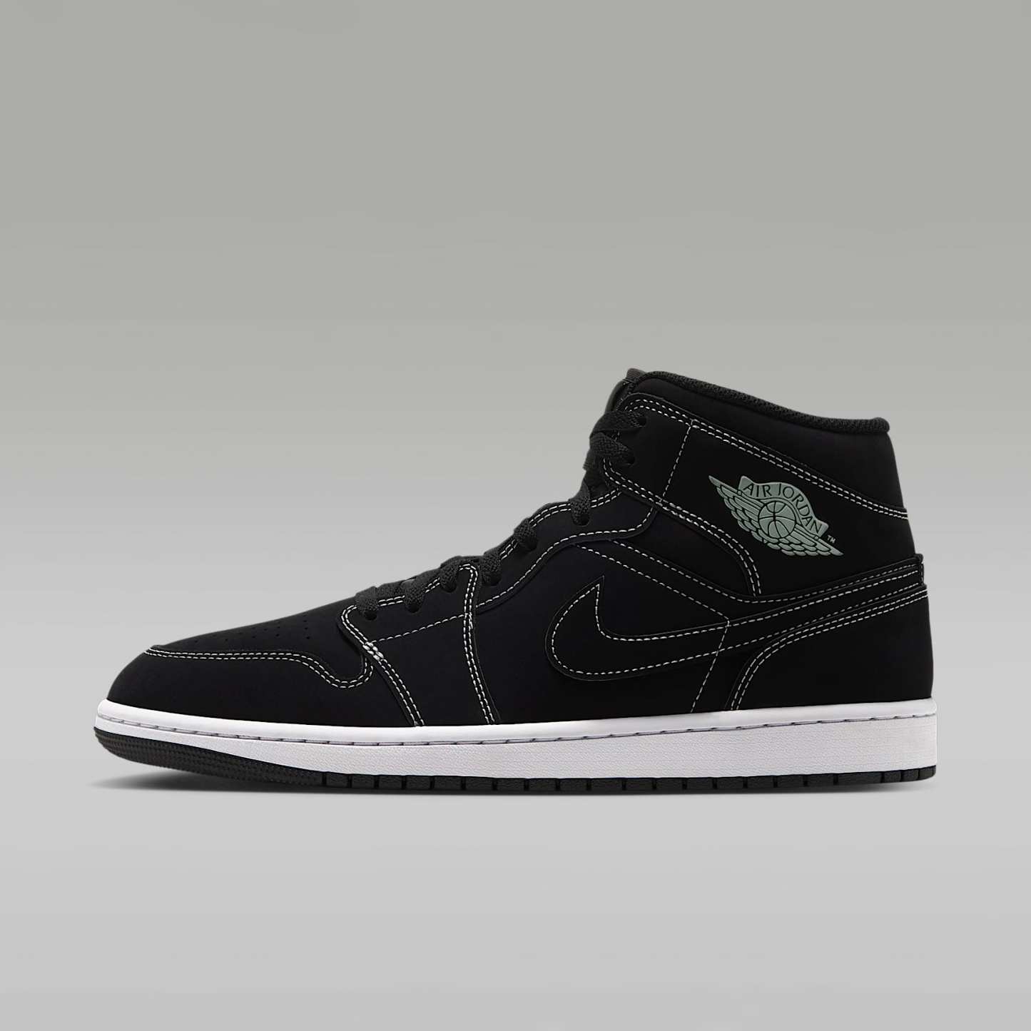Air Jordan 1 Mid Herrenschuh – Schwarz/Schwarz/Pistachio Frost