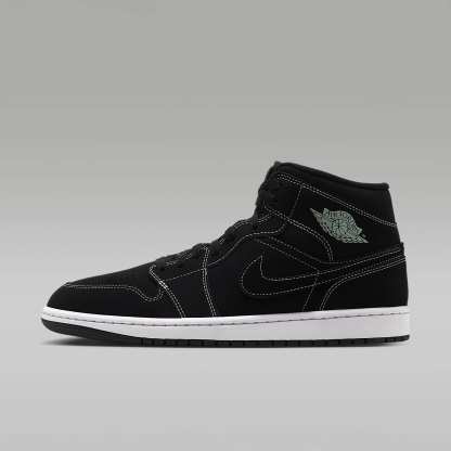 Air Jordan 1 Mid Herrenschuh – Schwarz/Schwarz/Pistachio Frost