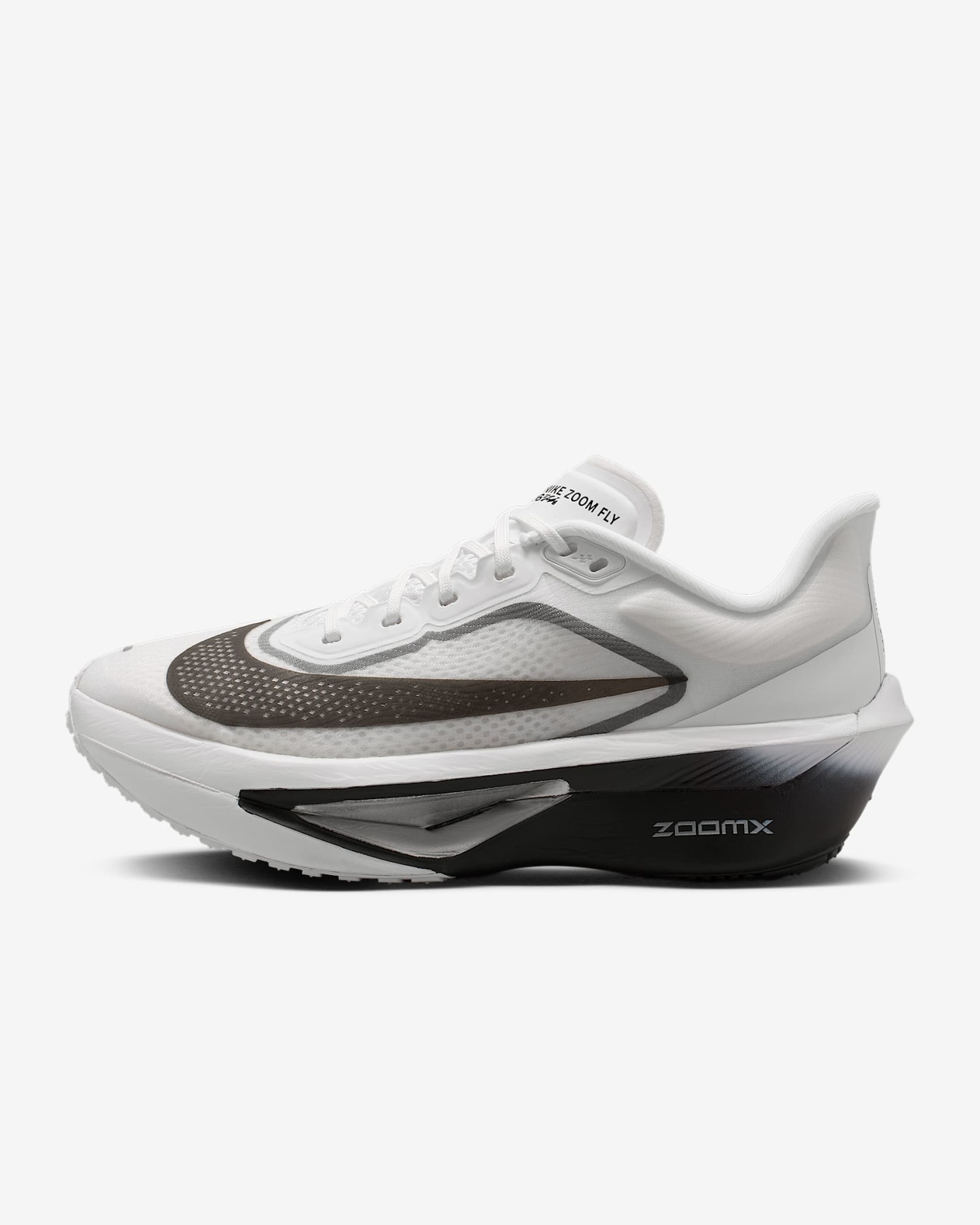 Nike Zoom Fly 6 Straßenlaufschuh für Wettkämpfe (Damen) – Weiß/Smoke Grey/Metallic Silver/Schwarz