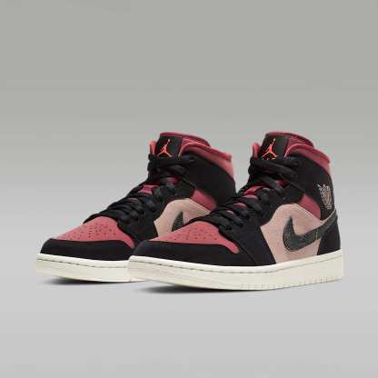 Air Jordan 1 Mid Schuh (Damen) – Particle Beige/Canyon Rust/Sail/Schwarz