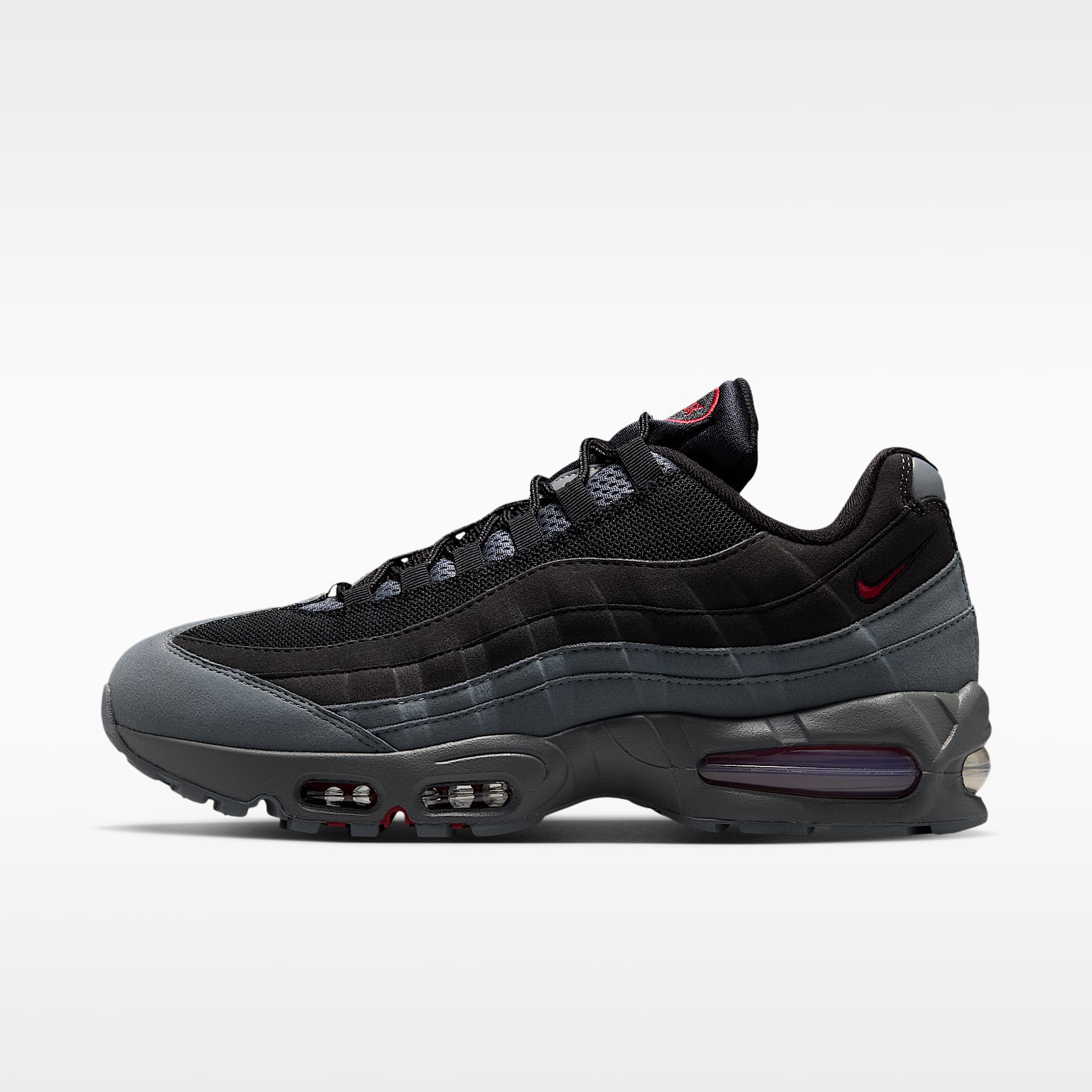 Nike Air Max 95 Big Bubble "OG" Schuh (Herren) – Schwarz/Smoke Grey/Dark Smoke Grey/Tough Red