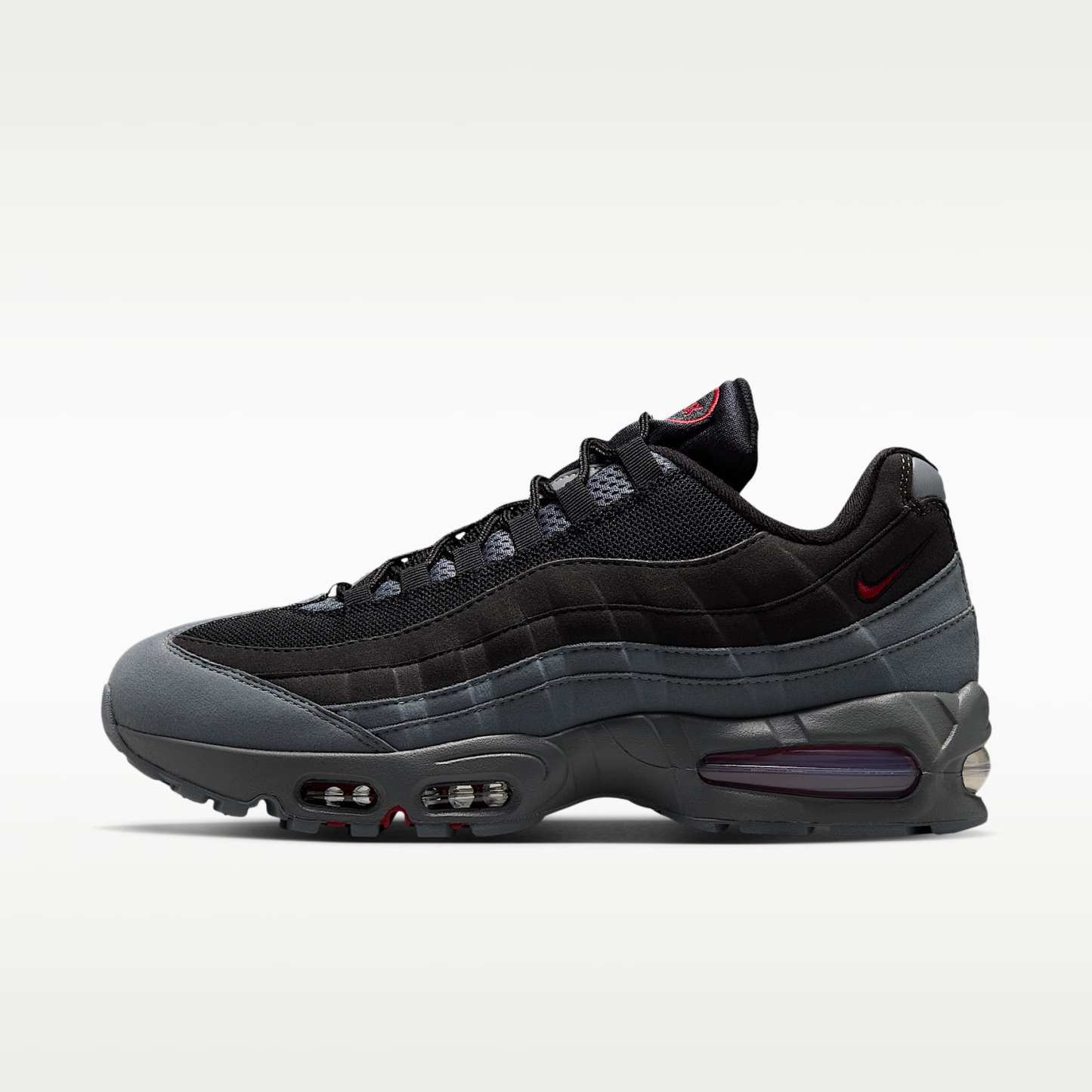 Nike Air Max 95 Big Bubble "OG" Schuh (Herren) – Schwarz/Smoke Grey/Dark Smoke Grey/Tough Red