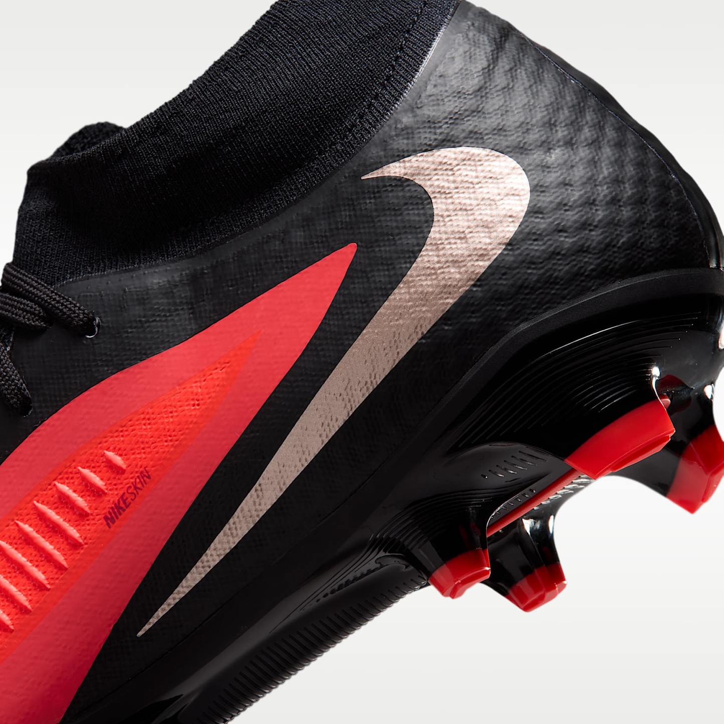 Nike Phantom 6 High Academy Fußballschuh für verschiedene Böden – Bright Crimson/Schwarz/Blur