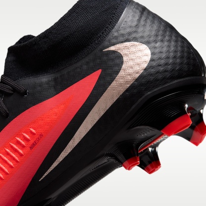 Nike Phantom 6 High Academy Fußballschuh für verschiedene Böden – Bright Crimson/Schwarz/Blur