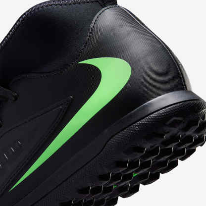 Nike Phantom 6 High Club Fußballschuh für Turf – Schwarz/Schwarz/Illusion Green