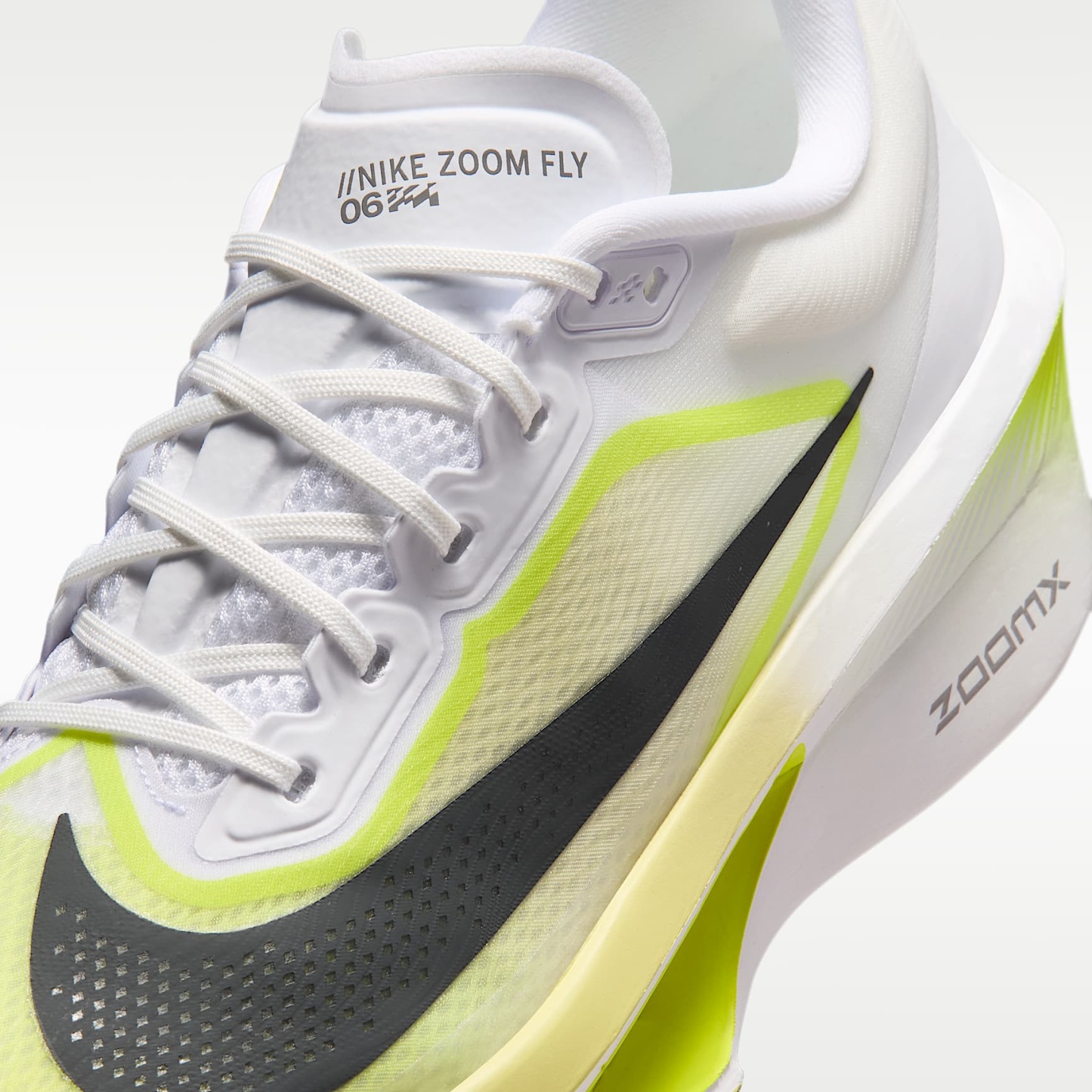 Nike Zoom Fly 6 Straßenlaufschuh für Wettkämpfe (Herren) – Weiß/Lemon Venom/Lemon Chiffon/Anthracite