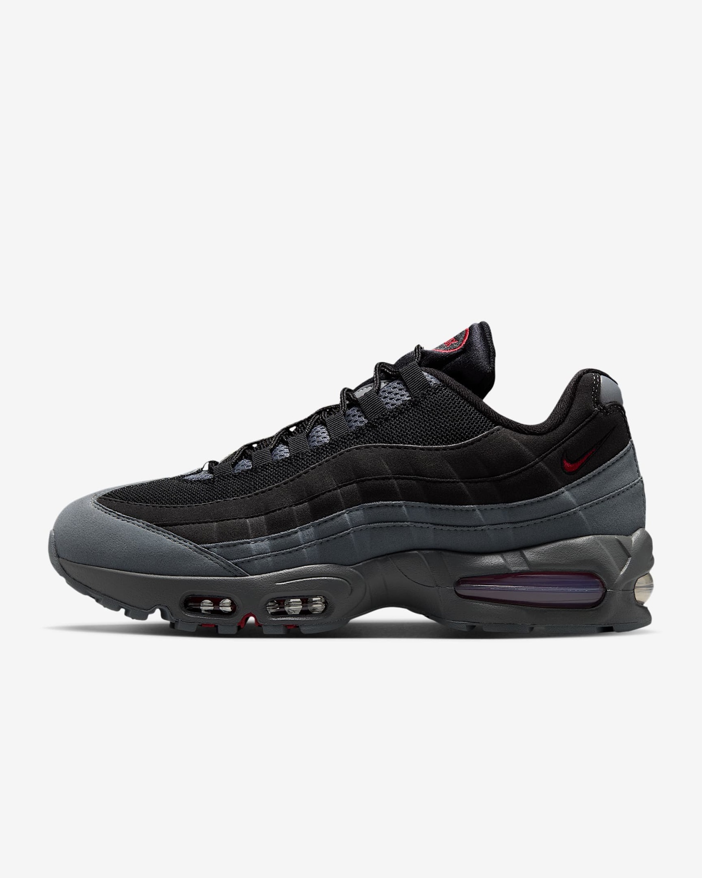 Nike Air Max 95 Big Bubble "OG" Schuh (Herren) – Schwarz/Smoke Grey/Dark Smoke Grey/Tough Red