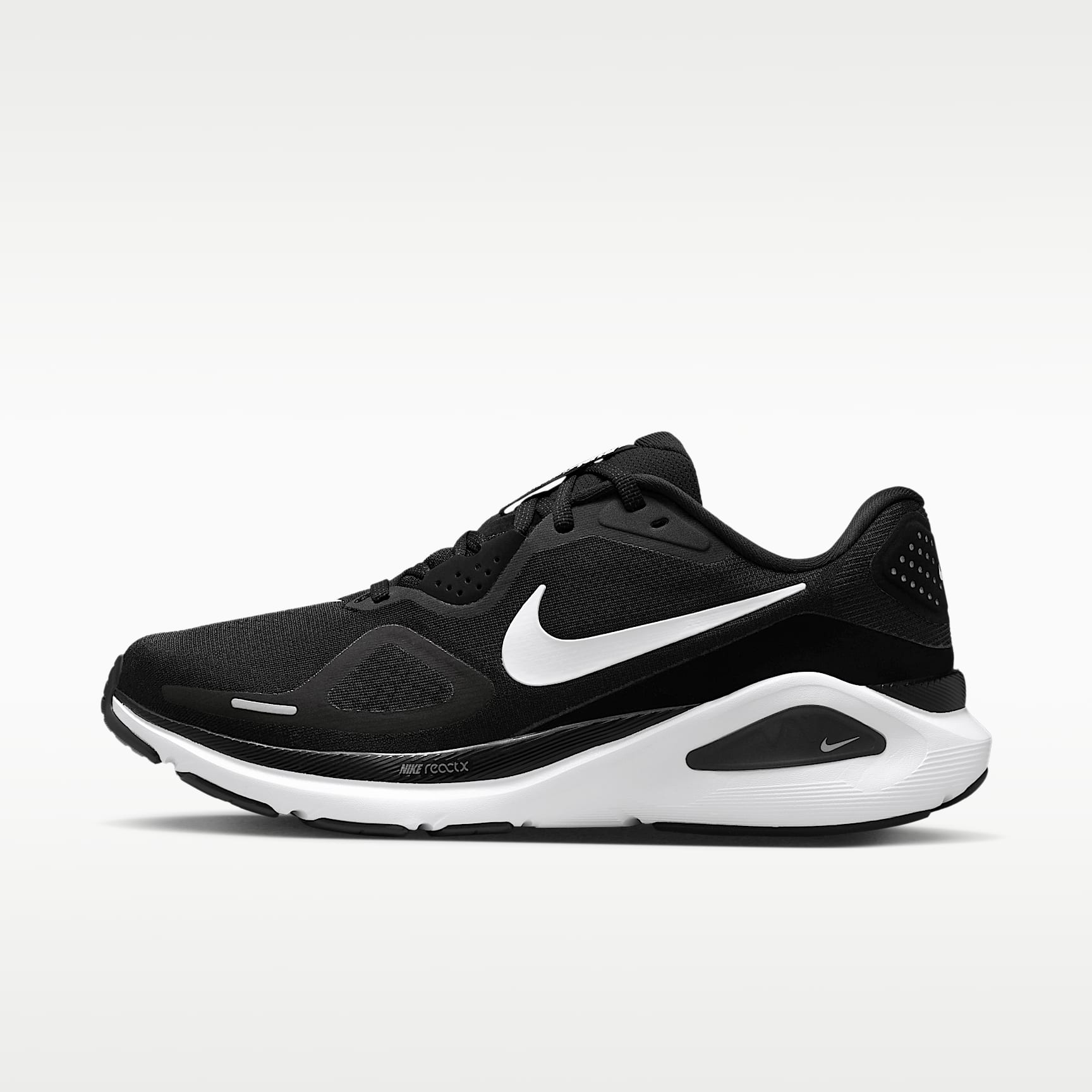 Nike Structure 26 Straßenlaufschuh (Damen) – Schwarz/Cool Grey/Metallic Silver/Weiß