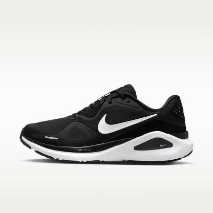 Nike Structure 26 Straßenlaufschuh (Damen) – Schwarz/Cool Grey/Metallic Silver/Weiß