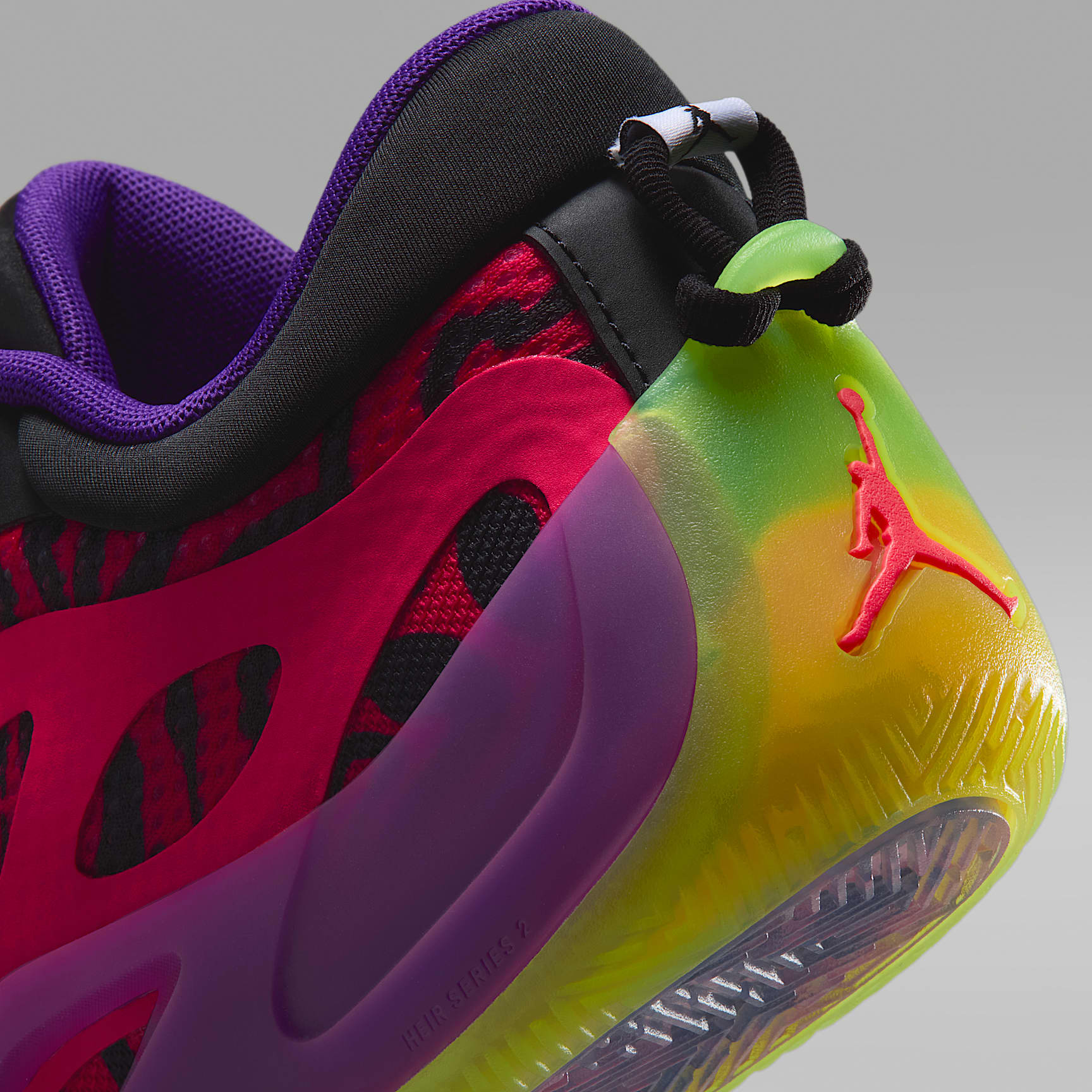 Jordan Heir Series 2 "Oh Sheila" Basketballschuh – Red Orbit/Voltage Purple/Volt/Schwarz