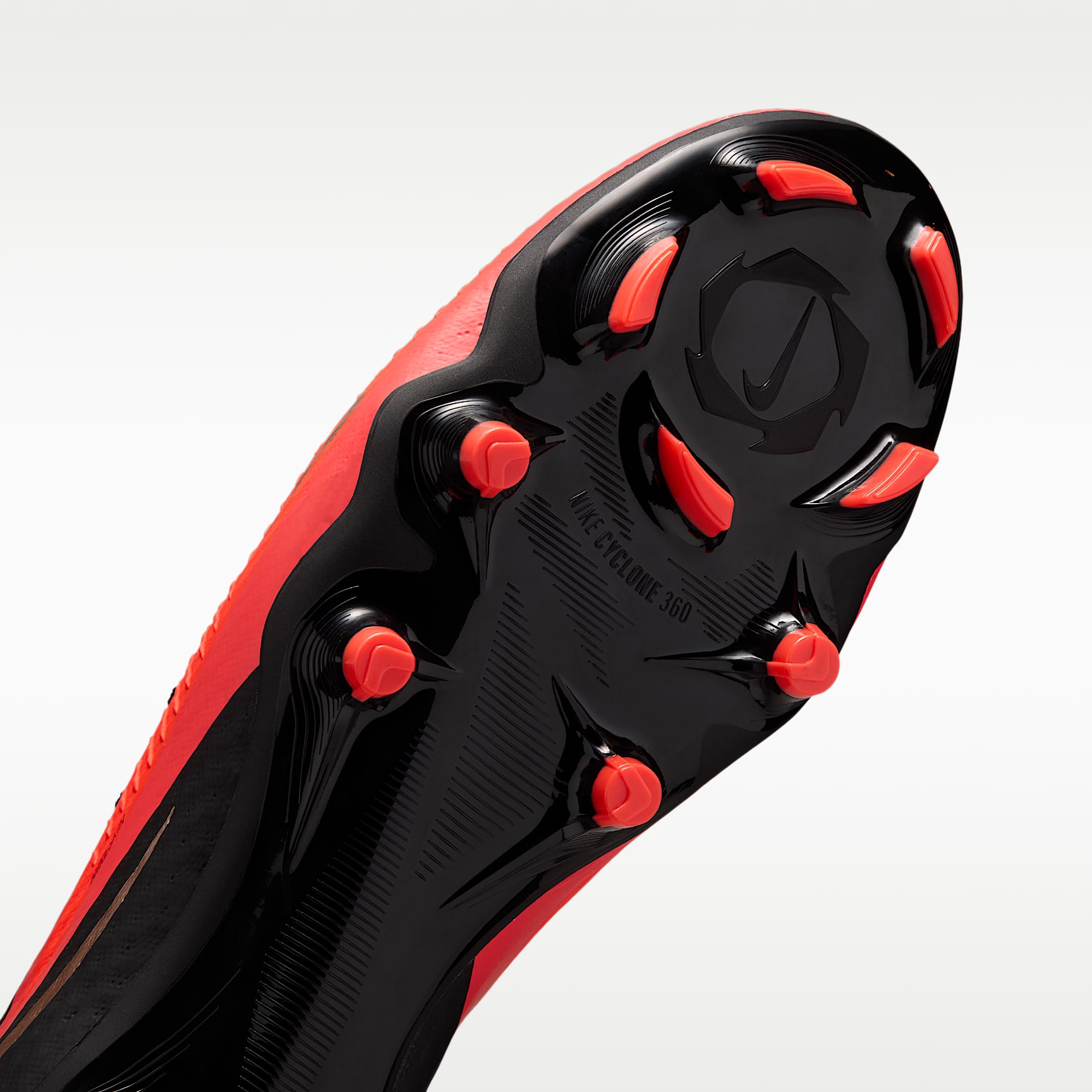 Nike Phantom 6 High Academy Fußballschuh für verschiedene Böden – Bright Crimson/Schwarz/Blur