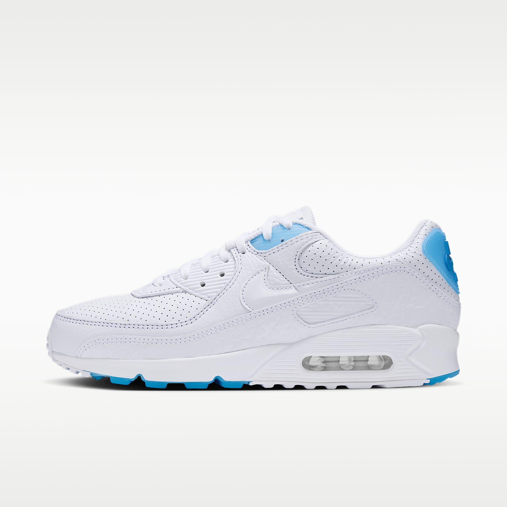 Nike Air Max 90 Schuh (Herren) – Weiß/Aurora Blue/Weiß