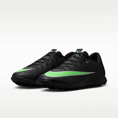 Nike Mercurial Vapor 17 Academy Low-Top-Fußballschuh für Turf – Schwarz/Schwarz/Illusion Green