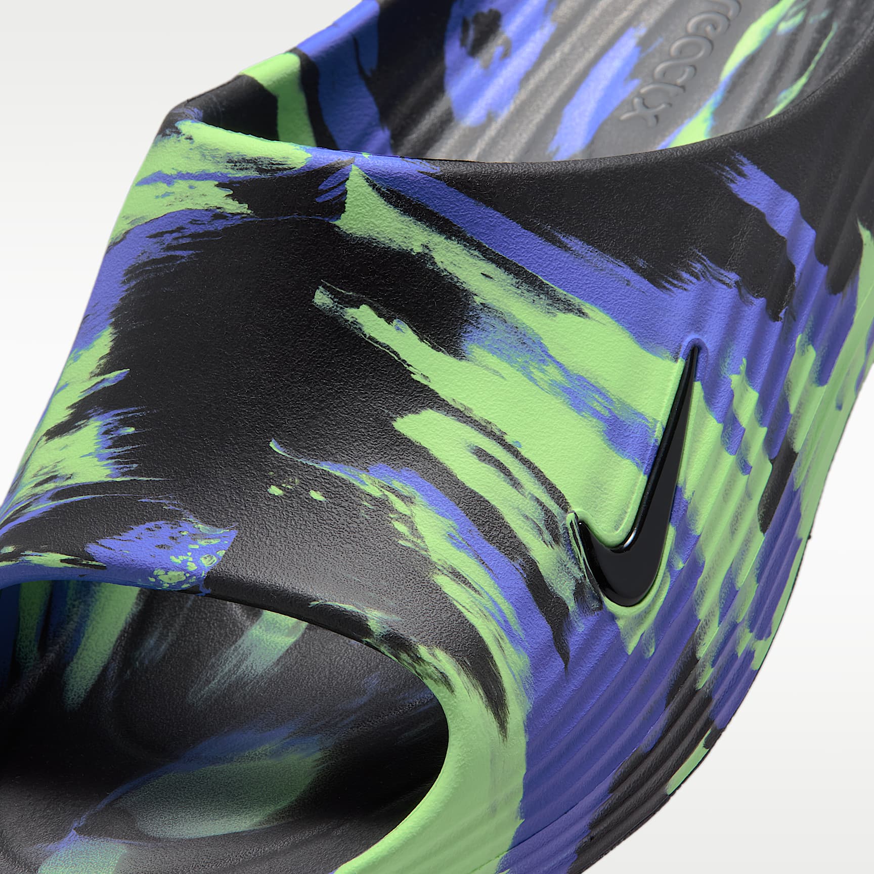 Nike ReactX Rejuven8 SE Slides (Herren) – Schwarz/Lime Blast/Sapphire/Schwarz