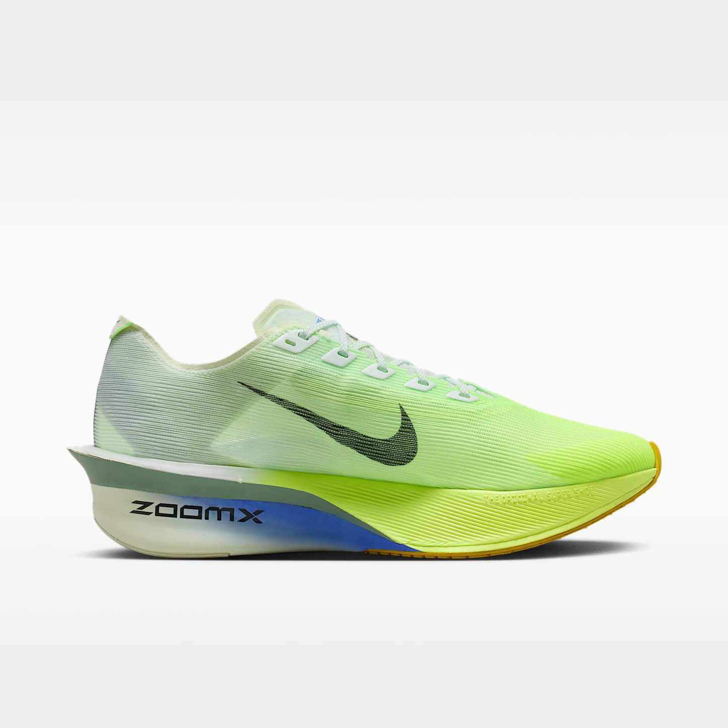 Nike Vaporfly 4 Straßenlaufschuh für Wettkämpfe (Herren) – Barely Green/Volt Tint/Sapphire/Black Spruce