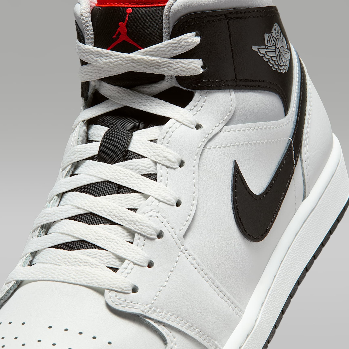 Air Jordan 1 Mid Herrenschuh – Summit White/Neutral Grey/Infrared 23/Schwarz