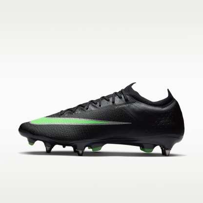 Nike Mercurial Vapor 17 Elite Low-Top-Fußballschuh für weichen Rasen – Schwarz/Schwarz/Illusion Green