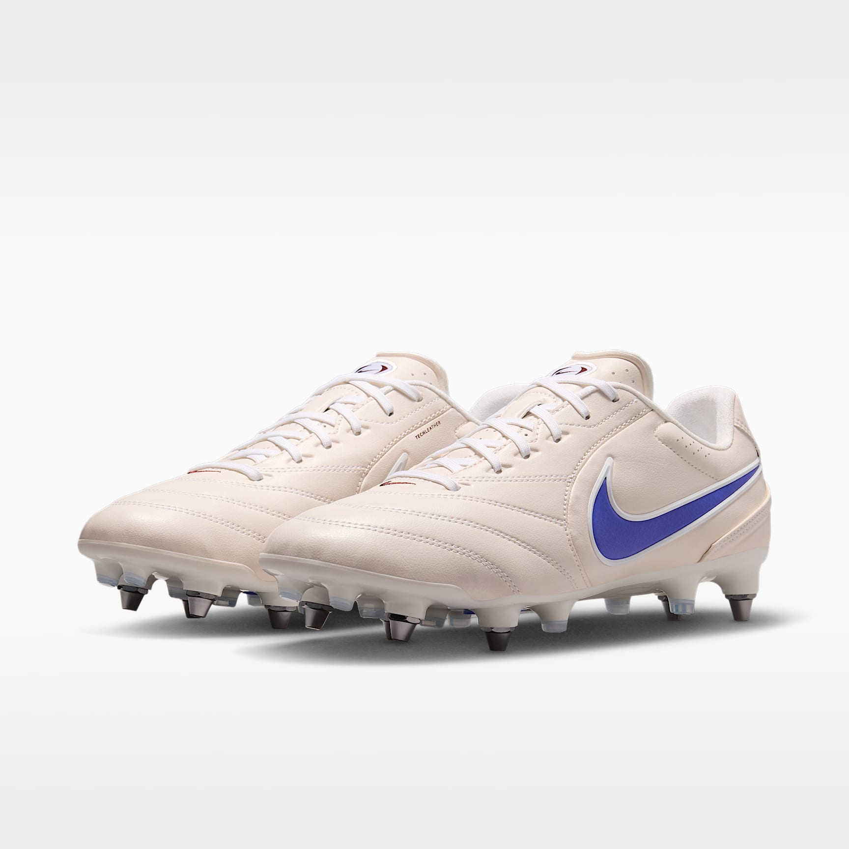 Nike Tiempo Ligera Pro Low-Top-Fußballschuh für weichen Rasen – Chalk/Weiß/Racer Blue