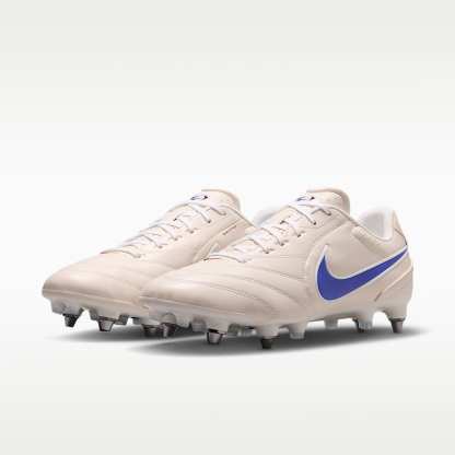 Nike Tiempo Ligera Pro Low-Top-Fußballschuh für weichen Rasen – Chalk/Weiß/Racer Blue