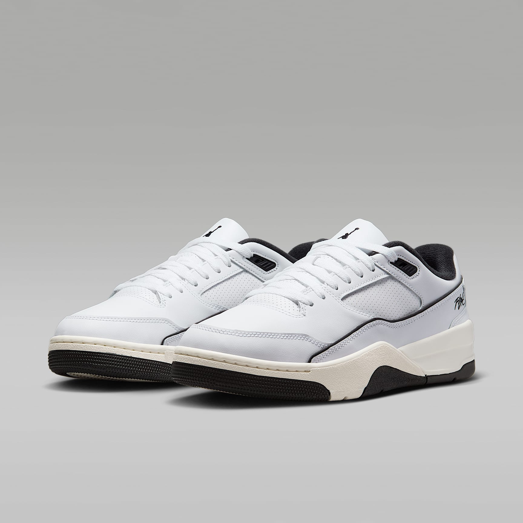 Jordan Flight Court Schuh (Herren) – Weiß/Sail/Schwarz