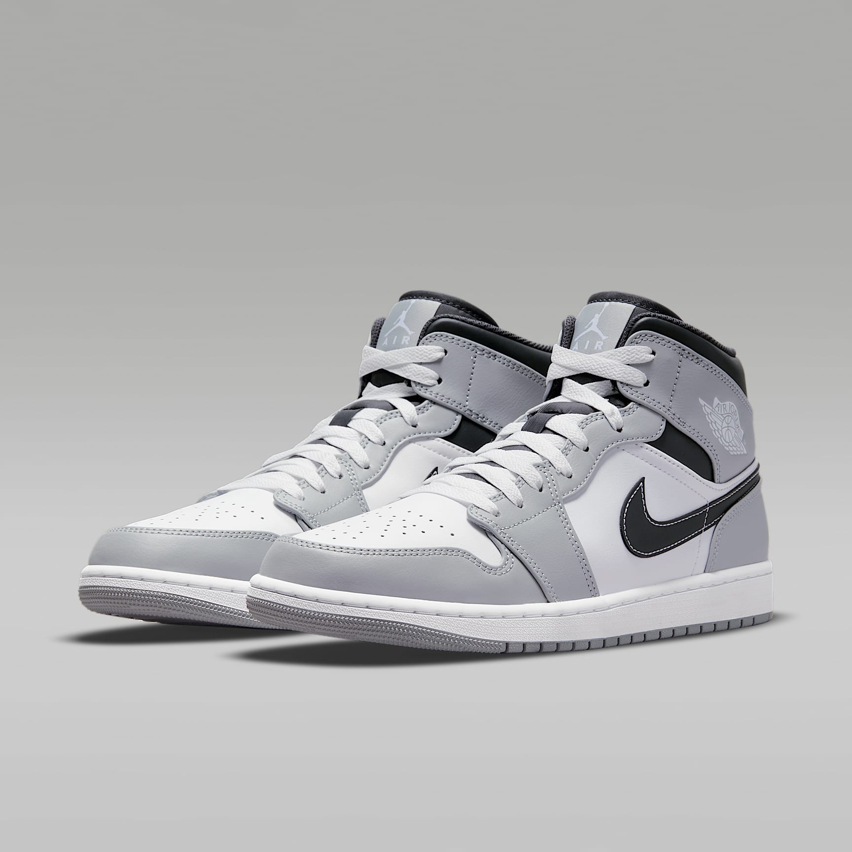 Air Jordan 1 Mid Schuh (Herren) – Light Smoke Grey/Anthracite/Weiß