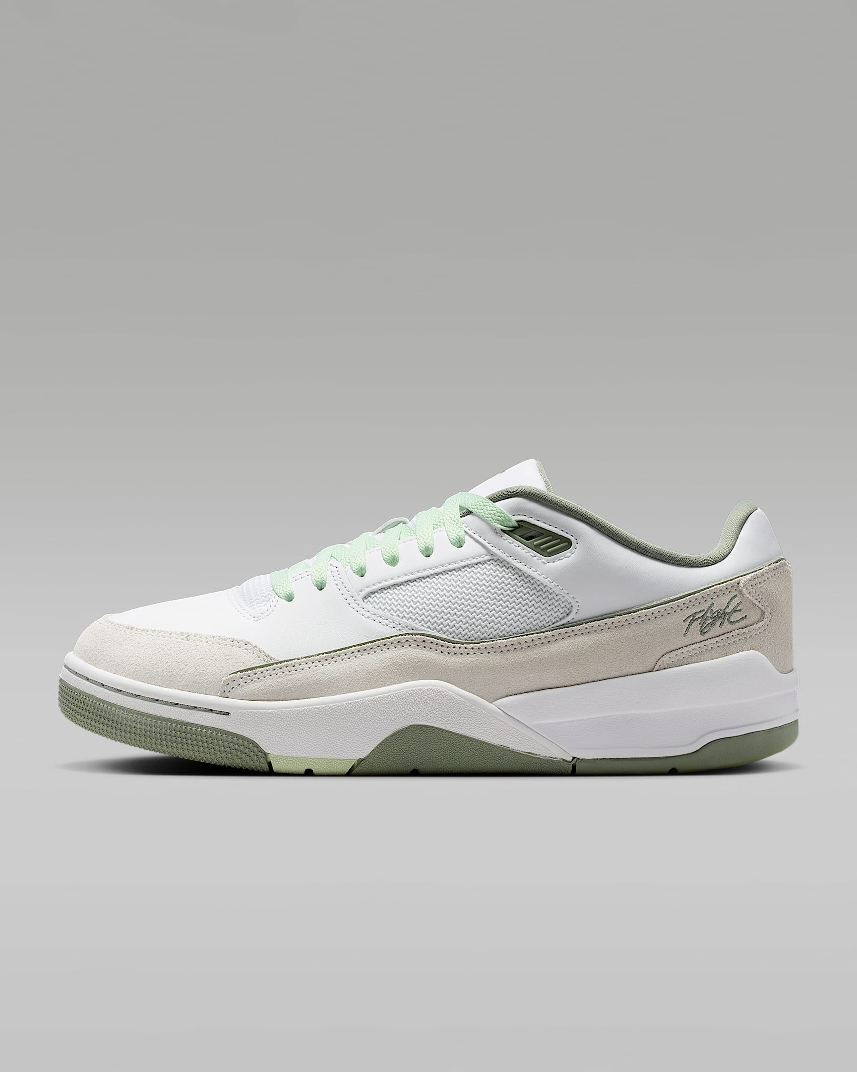 Jordan Flight Court Schuh (Herren) – Weiß/Swan/Jade Stone/Vintage Lichen