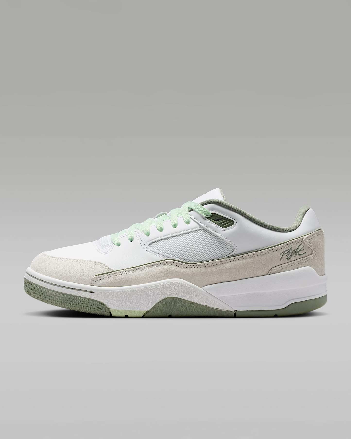 Jordan Flight Court Schuh (Herren) – Weiß/Swan/Jade Stone/Vintage Lichen