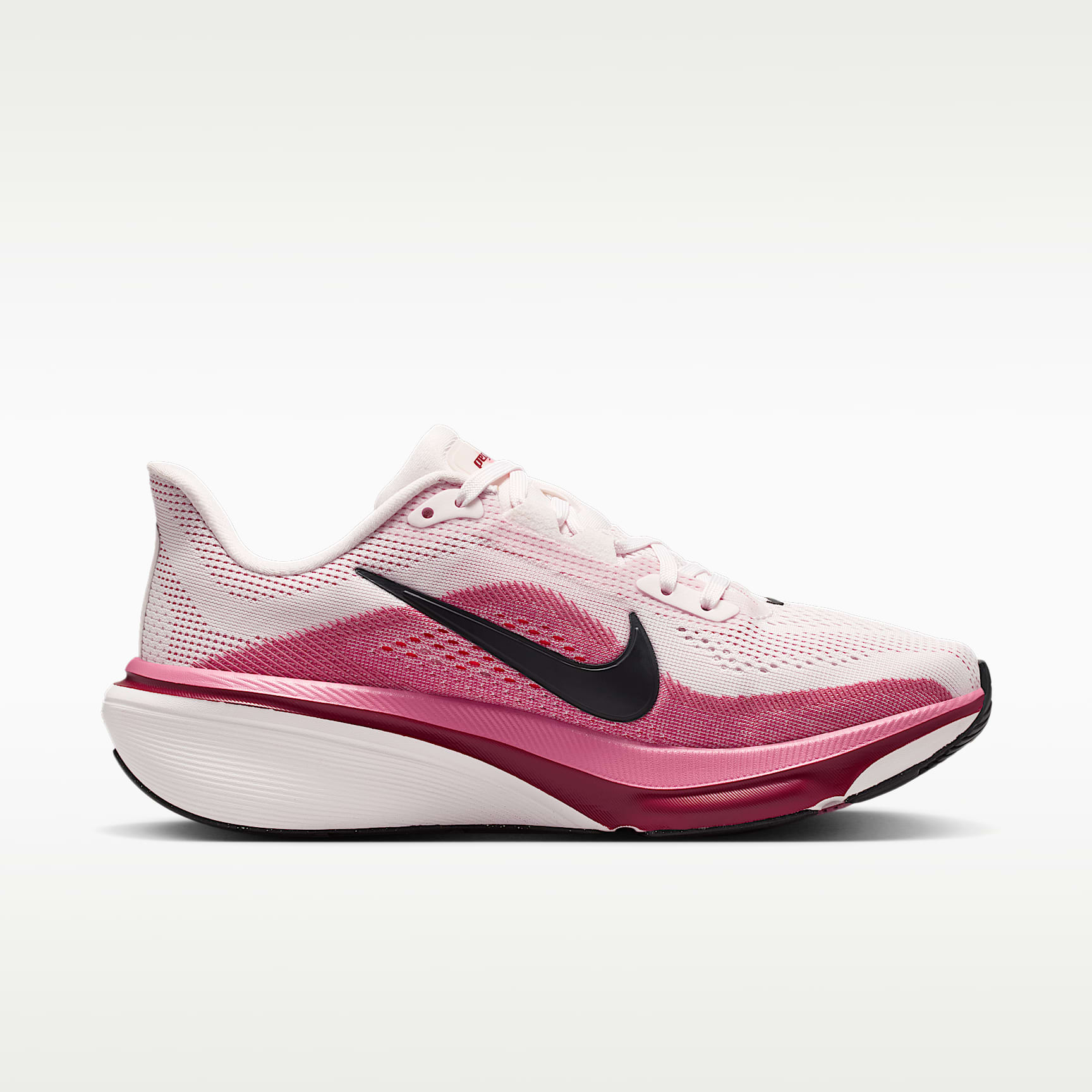 Nike Pegasus 42 Straßenlaufschuh (Damen) – Pearl Pink/Peony/Team Crimson/Schwarz