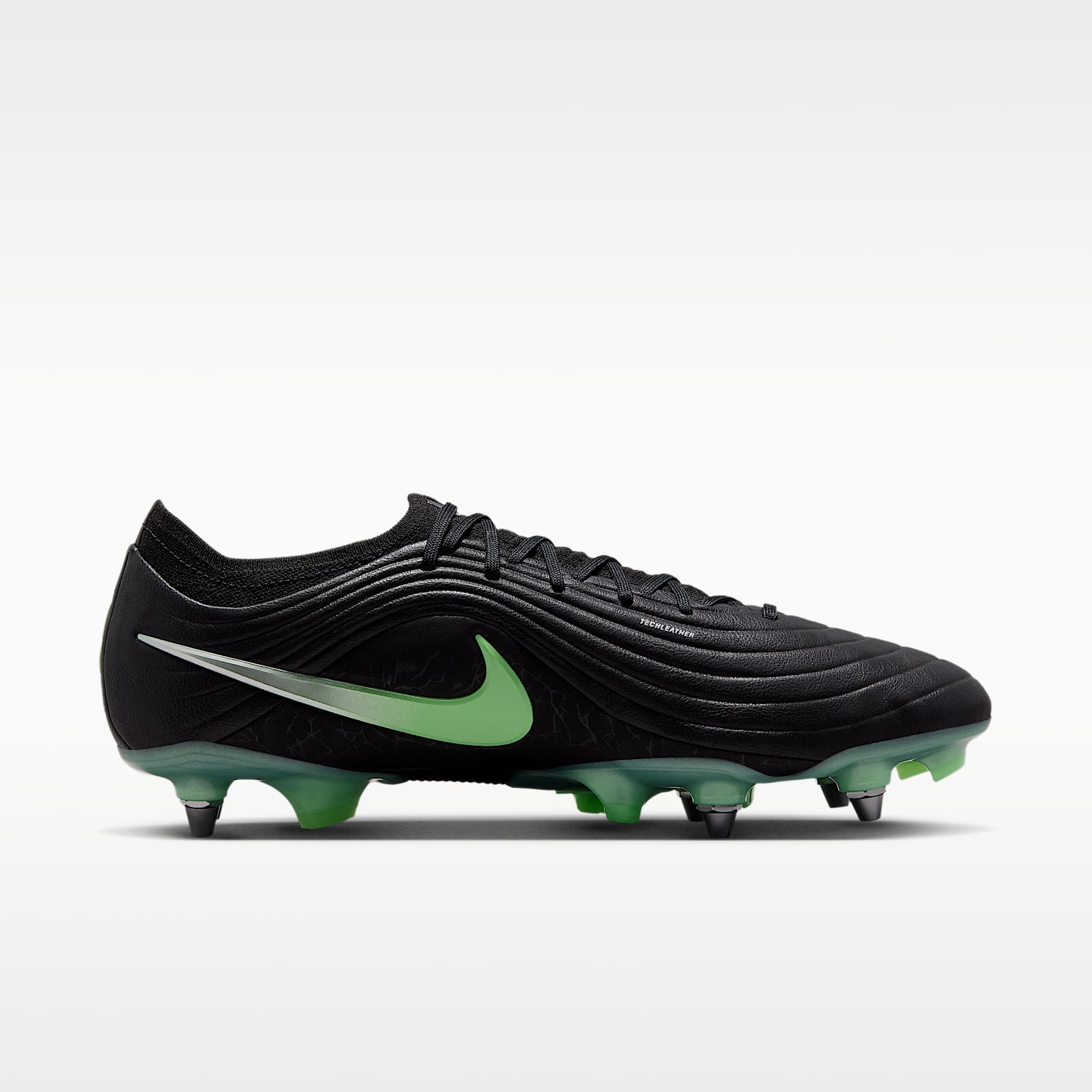 Nike Tiempo Maestro Elite Low Top Fußballschuh für weichen Rasen – Schwarz/Schwarz/Illusion Green
