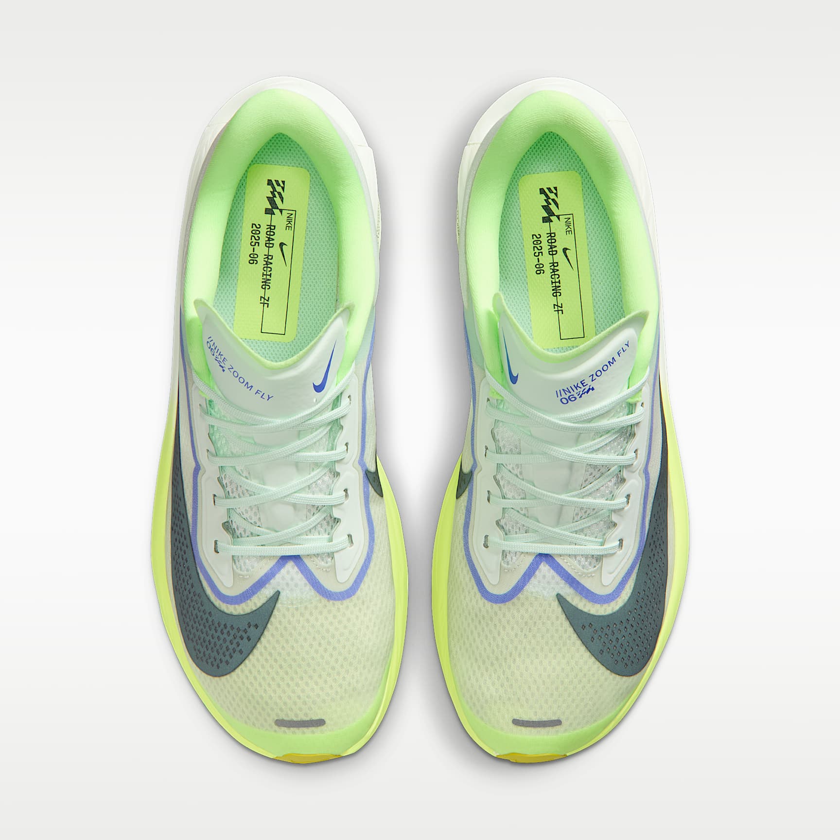 Nike Zoom Fly 6 Straßenlaufschuh für Wettkämpfe (Herren) – Barely Green/Volt Ice/Sapphire/Black Spruce