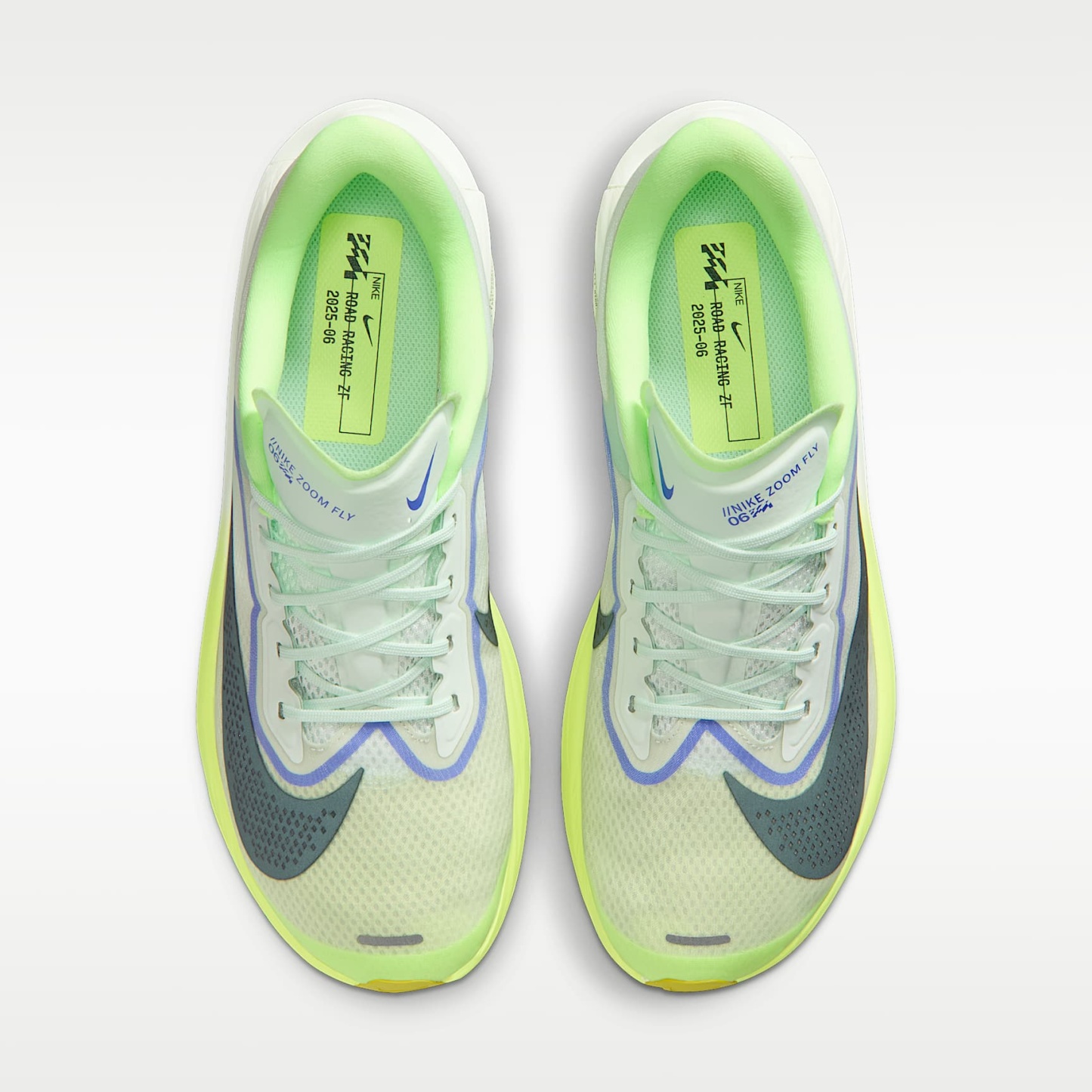 Nike Zoom Fly 6 Straßenlaufschuh für Wettkämpfe (Herren) – Barely Green/Volt Ice/Sapphire/Black Spruce