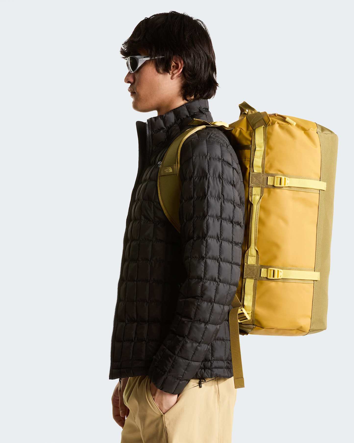 Base Camp Duffel-Tasche 50L – S – Golden Tan-Cedar-Honeyed Sand