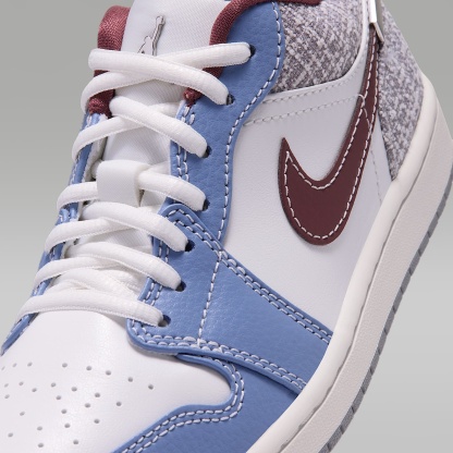 Air Jordan 1 Low Damenschuh – Summit White/Summit White/Work Blue/Light Boulder