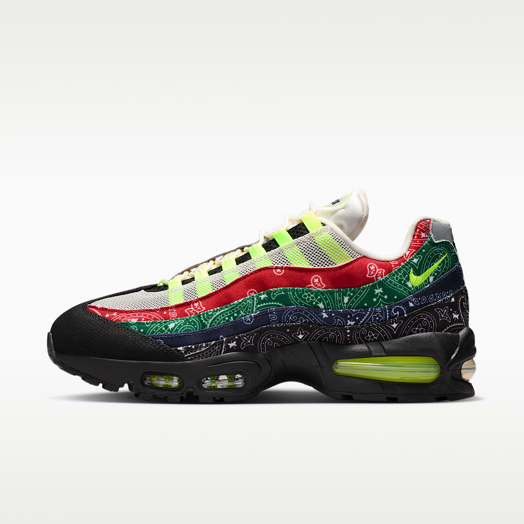 Nike Air Max 95 Big Bubble Schuh (Herren) – Sail/University Red/Sport Green/Volt