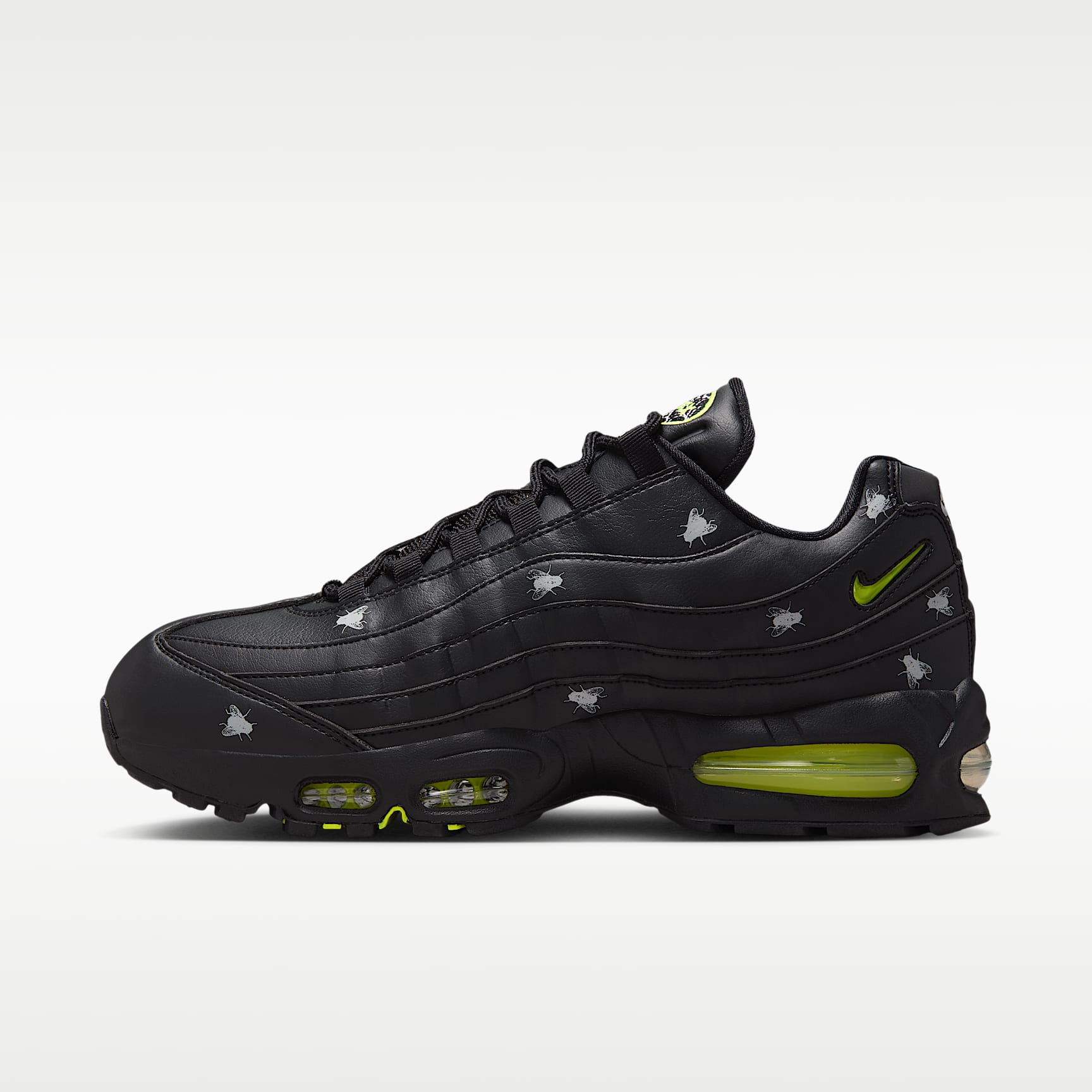 Nike Air Max 95 Premium Herrenschuh – Schwarz/Schwarz/Metallic Dark Grey/Neon Yellow