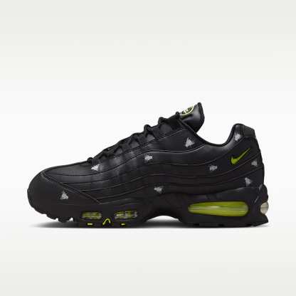 Nike Air Max 95 Premium Herrenschuh – Schwarz/Schwarz/Metallic Dark Grey/Neon Yellow