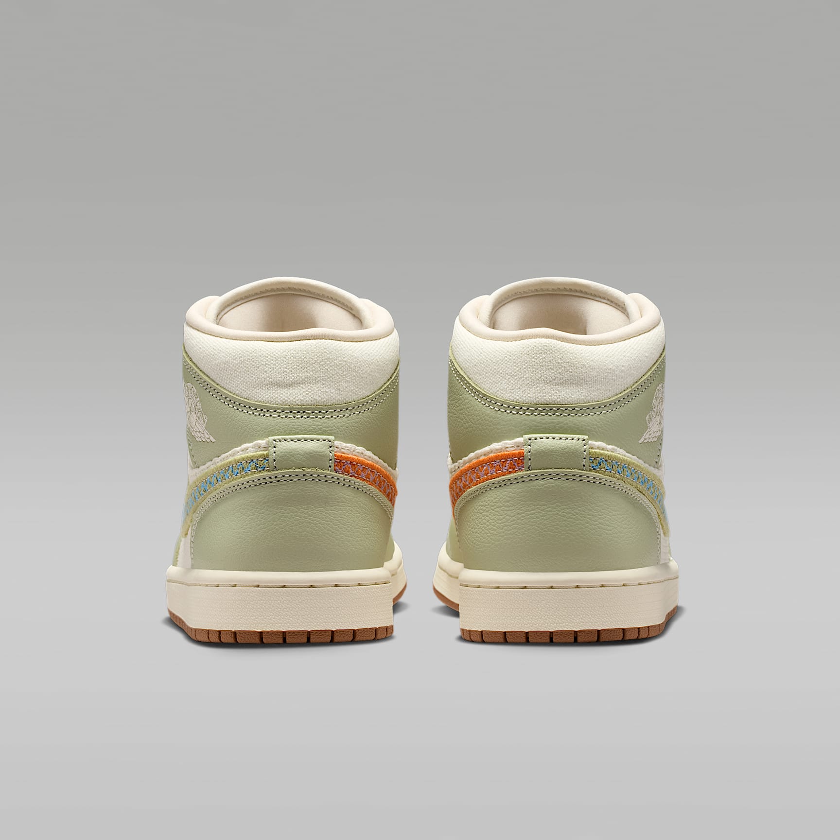 Air Jordan 1 Mid SE Schuh (Damen) – Olive Aura/Lawn/University Blue/Pearl White