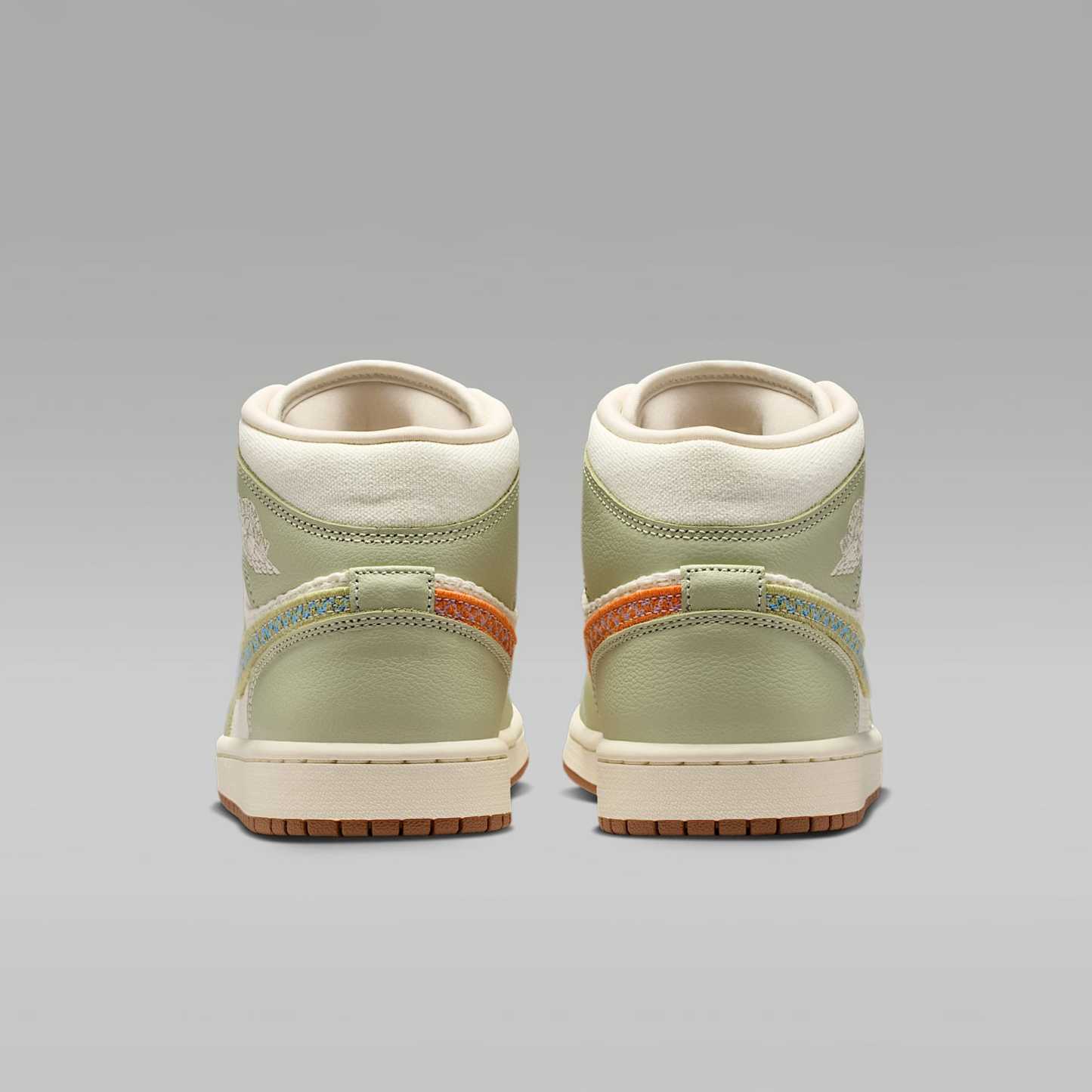 Air Jordan 1 Mid SE Schuh (Damen) – Olive Aura/Lawn/University Blue/Pearl White