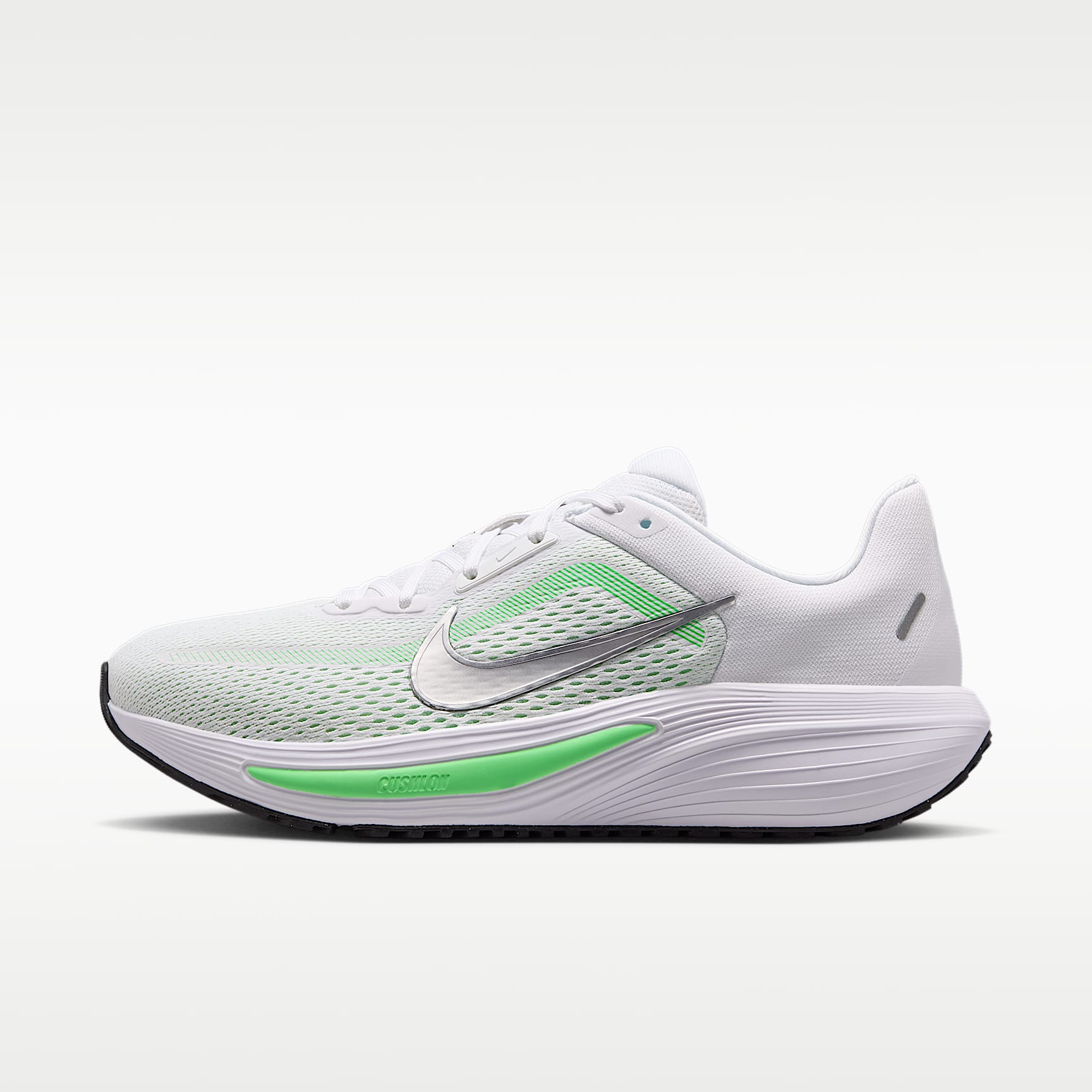 Nike Quest 7 Straßenlaufschuhe (Damen) – Weiß/Illusion Green/Cucumber Calm/Metallic Silver