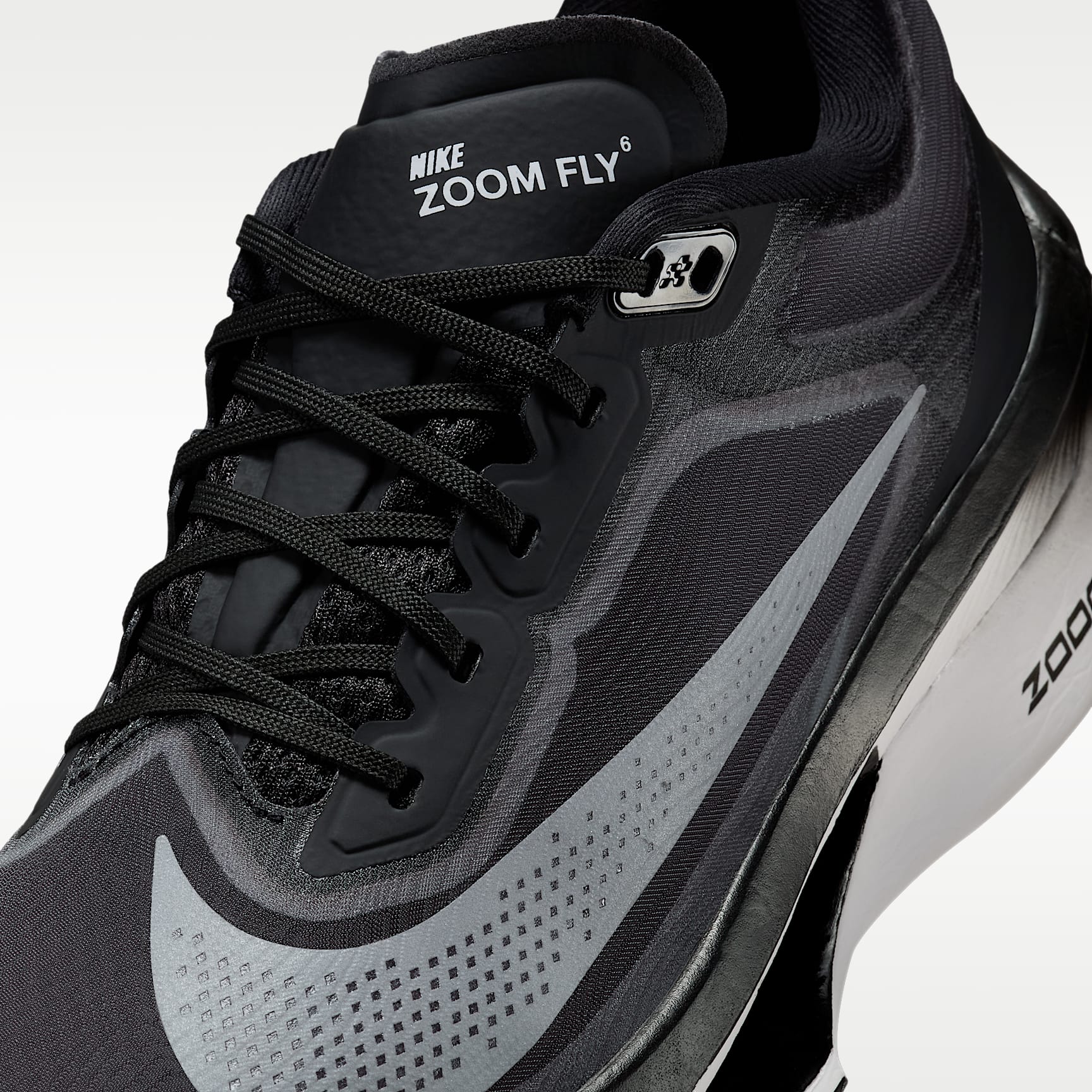 Nike Zoom Fly 6 Straßenlaufschuh für Wettkämpfe (Damen) – Schwarz/Light Smoke Grey/Weiß