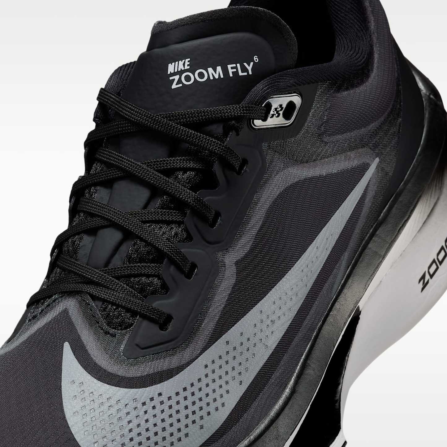 Nike Zoom Fly 6 Straßenlaufschuh für Wettkämpfe (Damen) – Schwarz/Light Smoke Grey/Weiß