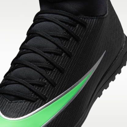 Nike Mercurial Superfly 11 Club High-Top-Fußballschuh für Turf – Schwarz/Schwarz/Illusion Green