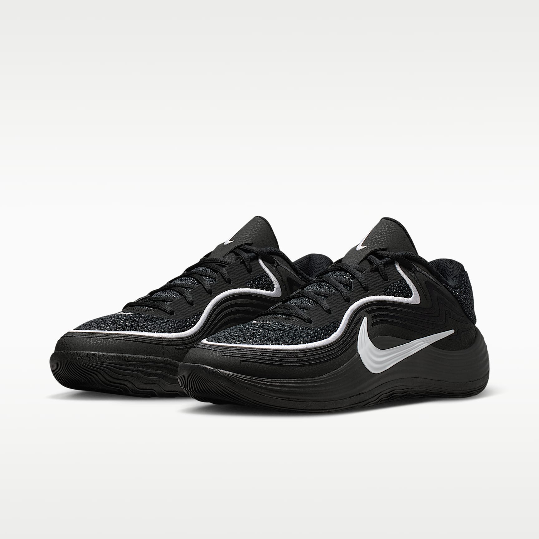 Nike Precision 8 Low Basketballschuh (Herren) – Schwarz/Weiß/Weiß