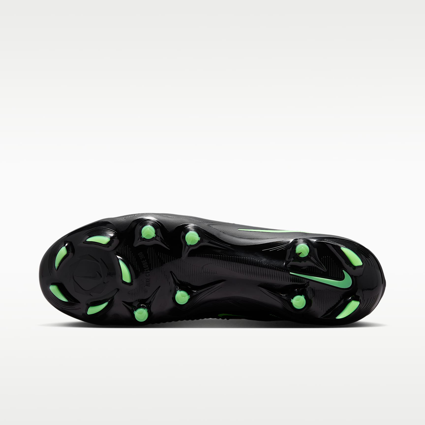 Nike Phantom 6 Low Pro Fußballschuh für normalen Rasen – Schwarz/Schwarz/Illusion Green