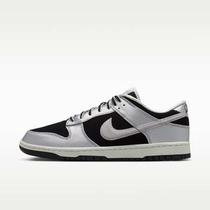 Nike Dunk Low Retro Herrenschuh – Metallic Silver/Schwarz/Sail/Metallic Silver