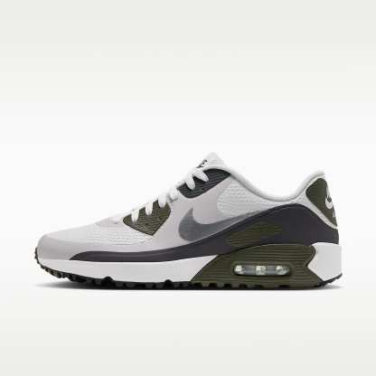 Nike Air Max 90 G Golfschuh – Weiß/Medium Olive/Vast Grey/Metallic Silver