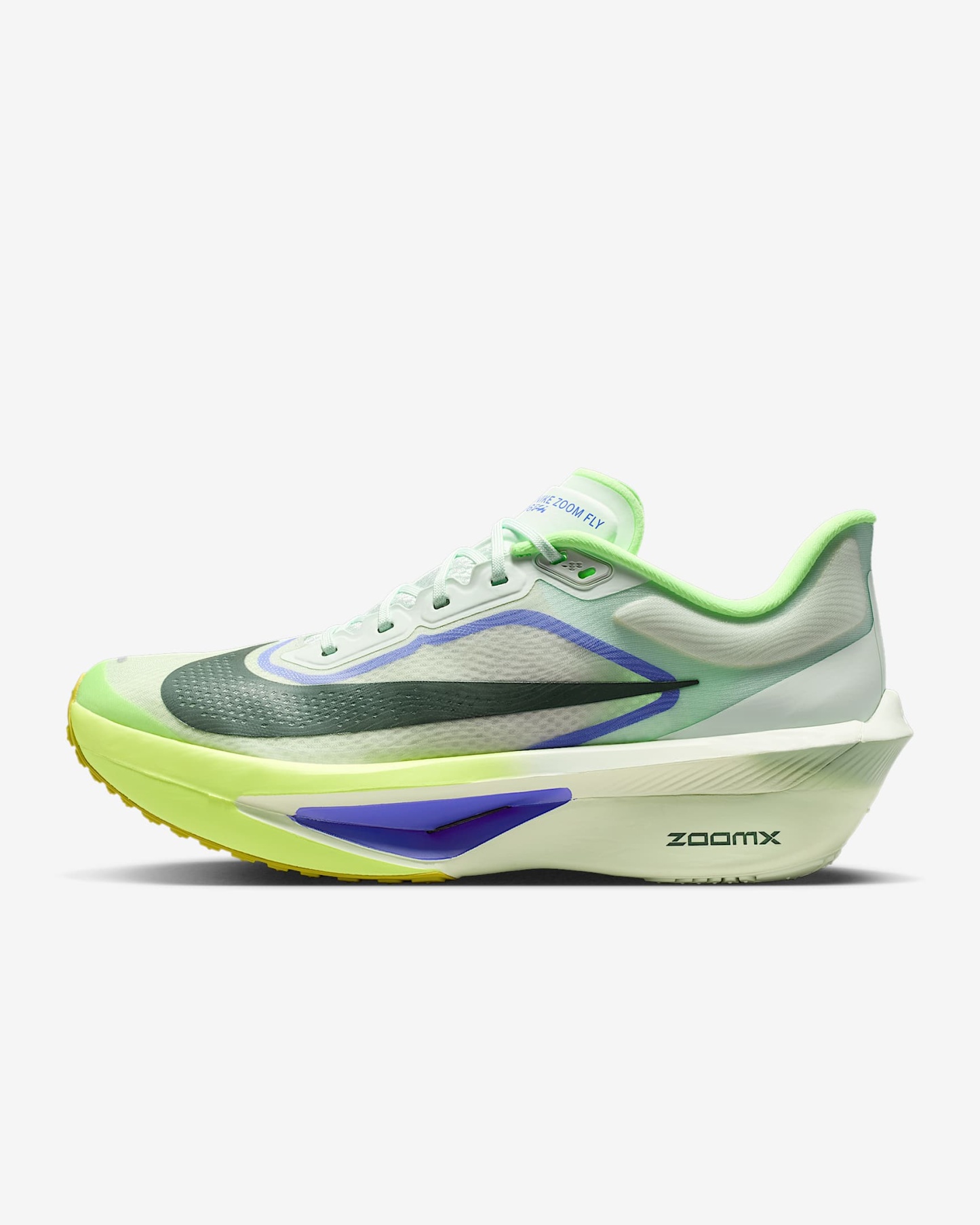 Nike Zoom Fly 6 Straßenlaufschuh für Wettkämpfe (Herren) – Barely Green/Volt Ice/Sapphire/Black Spruce