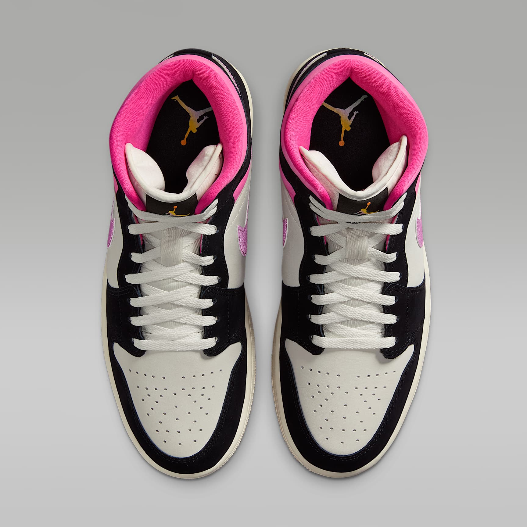 Air Jordan 1 Mid SE Schuh (Herren) – Schwarz/Sail/Pinksicle/University Gold