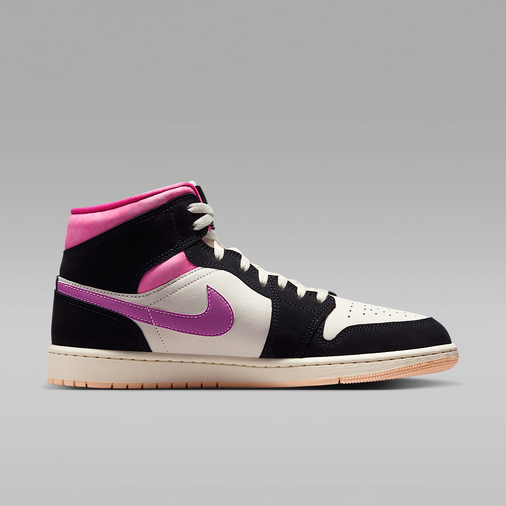 Air Jordan 1 Mid SE Schuh (Herren) – Schwarz/Sail/Pinksicle/University Gold